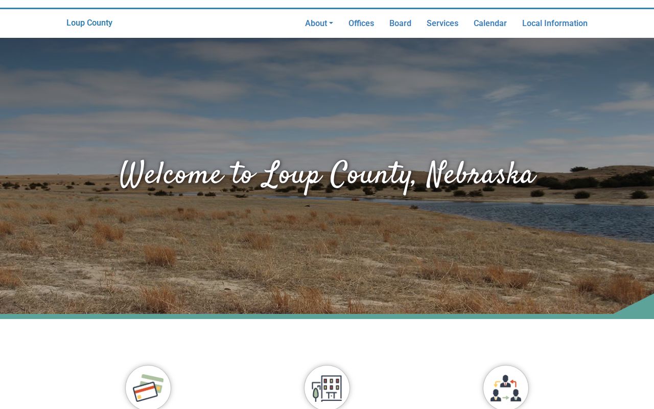 Loup County official homepage showing Taylor courthouse location